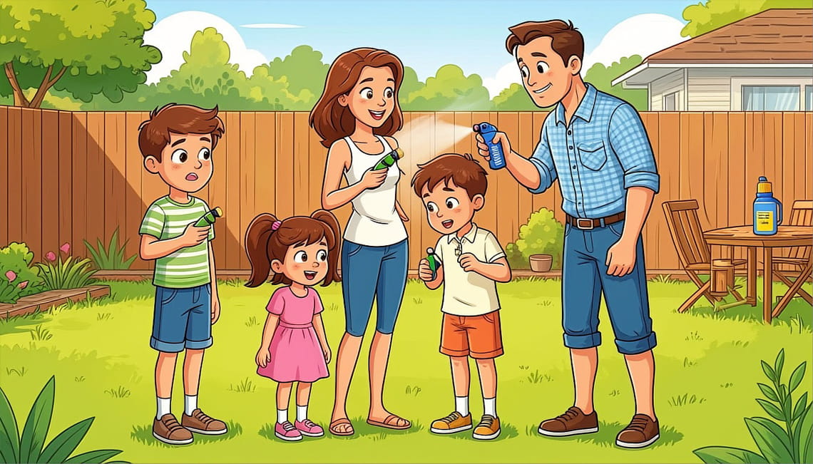 обработка семьи репеллентом от клещей